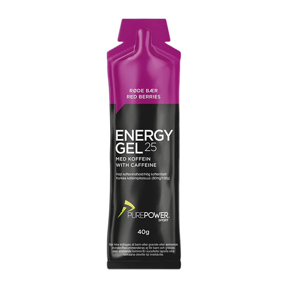 Purepower Energy Gel Røde Bær Koffein 40 g